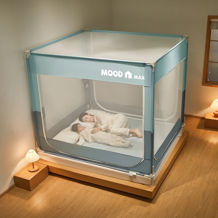 91家纺网 家纺一手货源 找家纺 卓尔居2025新款成人坐床外穿蚊帐-mood.max max.浅蓝