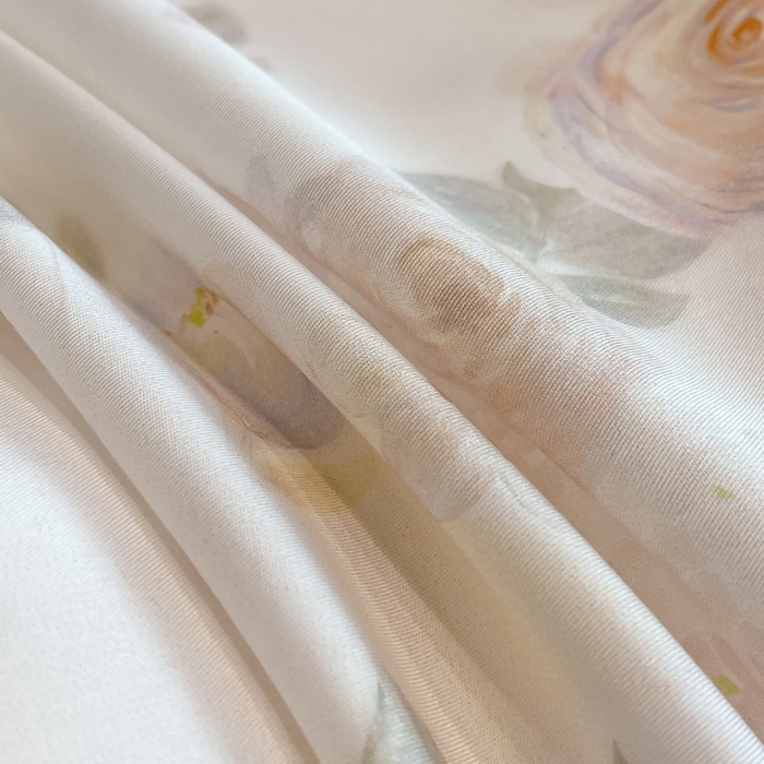 91家纺网 家纺一手货源 找家纺 2025春夏新款简奢款嵌绳莱赛尔数码印花夏被四件套单夏被床笠床单款 念池-粉