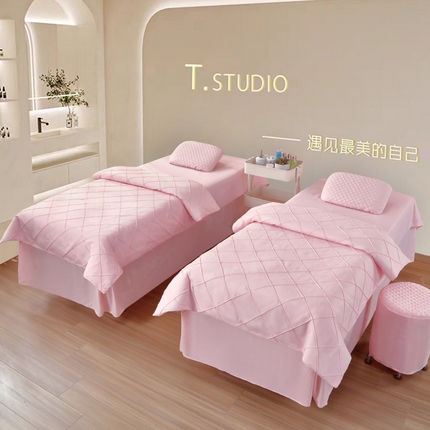 乐逸家纺 2025新款四季亲肤刺绣款床罩格子系列（可定做任意尺寸） 格子款玉