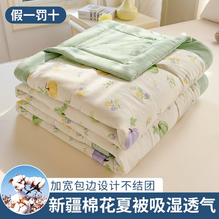 91家纺网 家纺一手货源 找家纺 （总） 2025新款A类新疆棉花夏凉被加宽包边水洗棉卡通印花吸湿透气棉花夏被空调被