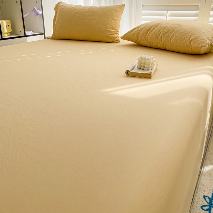 91家纺网 家纺一手货源 找家纺 仟人梦 2025新款纯色床笠 浅驼