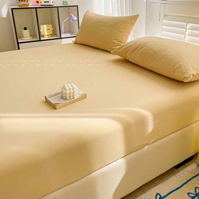 91家纺网 家纺一手货源 找家纺 仟人梦 2025新款纯色床笠 浅驼