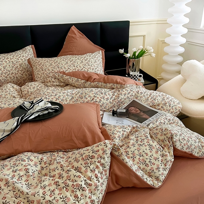 91家纺网 家纺一手货源 找家纺 2025春夏新款水洗棉麻学生小号三件套 叶叶情怀