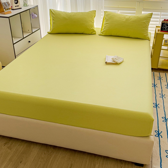 91家纺网 家纺一手货源 找家纺 仟人梦 2025新款纯色床笠 果绿