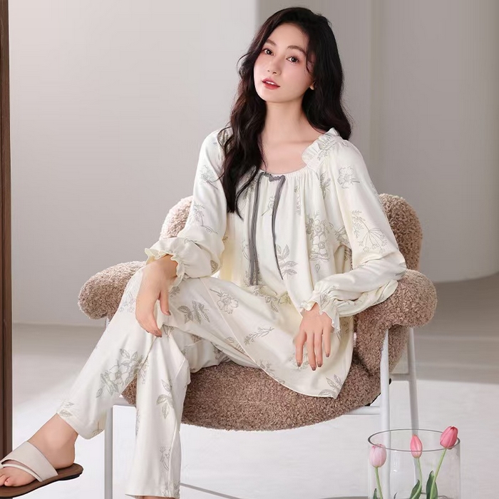 91家纺网 家纺一手货源 找家纺 （总）洛兰沙家居馆【只代发】【只代发】 拉架棉菲边款家居服