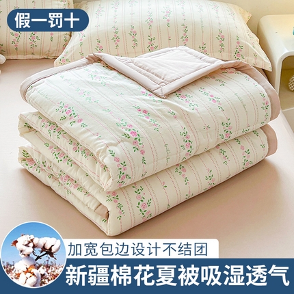 91家纺网 家纺一手货源 找家纺 （总） 2025新款A类新疆棉花夏凉被加宽包边水洗棉卡通印花吸湿透气棉花夏被空调被