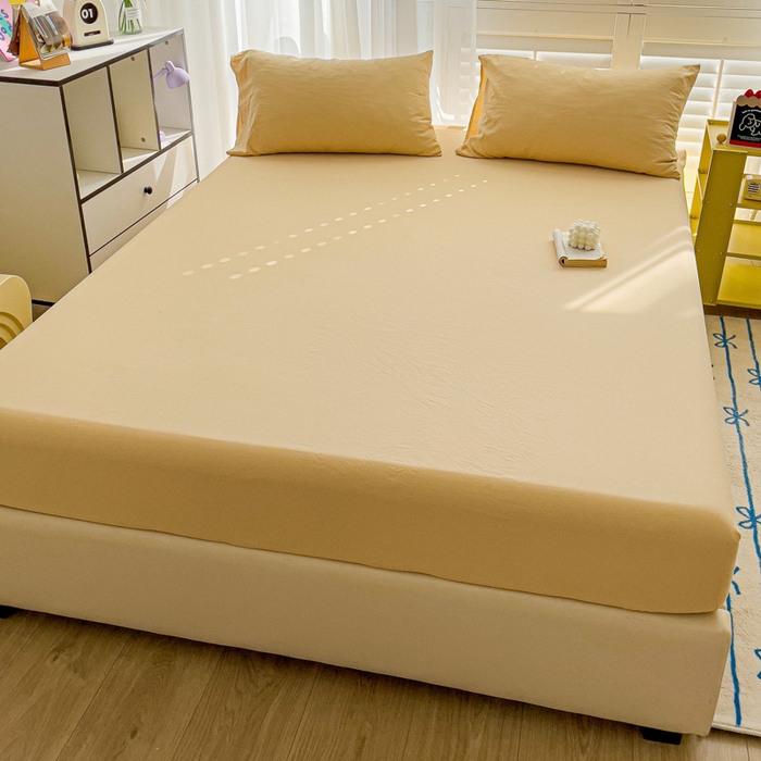 91家纺网 家纺一手货源 找家纺 仟人梦 2025新款纯色床笠 浅驼