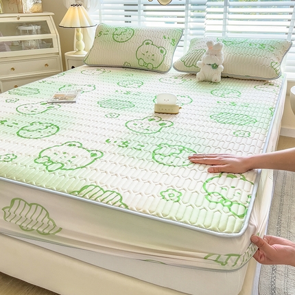 世纪绒品 2026新款印花卡通床笠款乳胶凉席 元气熊
