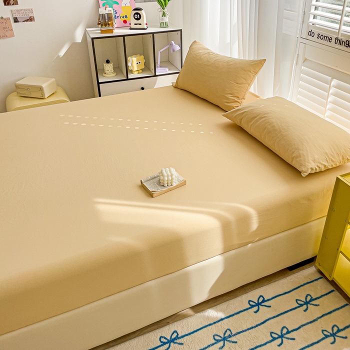 91家纺网 家纺一手货源 找家纺 仟人梦 2025新款纯色床笠 浅驼