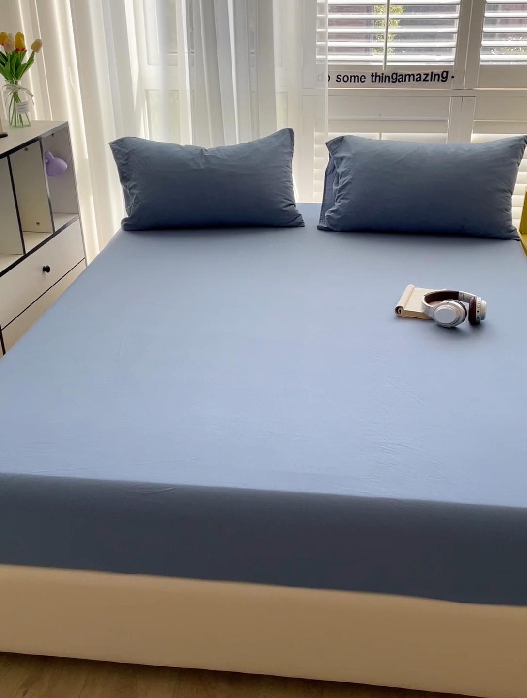 91家纺网 家纺一手货源 找家纺 仟人梦 2025新款纯色床笠 雾兰