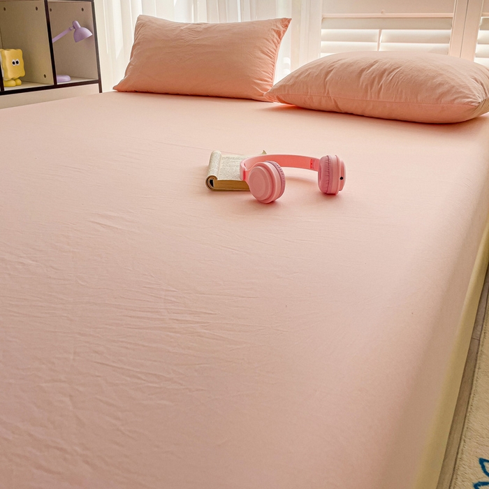 91家纺网 家纺一手货源 找家纺 仟人梦 2025新款纯色床笠 玉色