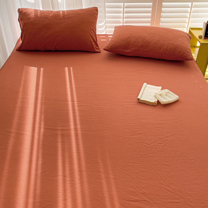 91家纺网 家纺一手货源 找家纺 仟人梦 2025新款纯色床笠 焦糖