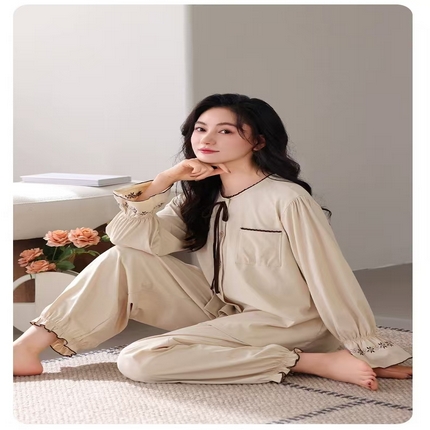 91家纺网 家纺一手货源 找家纺 （总）洛兰沙家居馆【只代发】【只代发】 拉架棉菲边款家居服