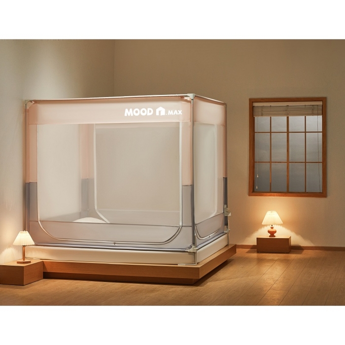 91家纺网 家纺一手货源 找家纺 卓尔居2025新款成人坐床外穿蚊帐-mood.max max.浅粉