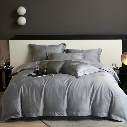 91家纺网 家纺一手货源 找家纺 （总）淳绵家居 2025新款50*50S长绒棉贡缎提花手工立体埋绳工艺四件套（礼盒包装）