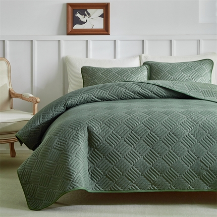 温宁家纺 2025新款枕套 田字格绿色