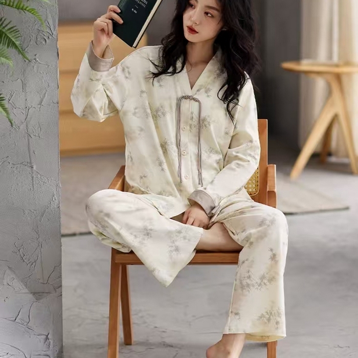 91家纺网 家纺一手货源 找家纺 （总）洛兰沙家居馆【只代发】【只代发】 新中式女款家居服