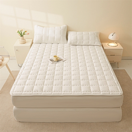 迪梦思家纺 2025新款A类亲肤磨毛床垫床护垫铺床褥子夹棉床垫 云朵白