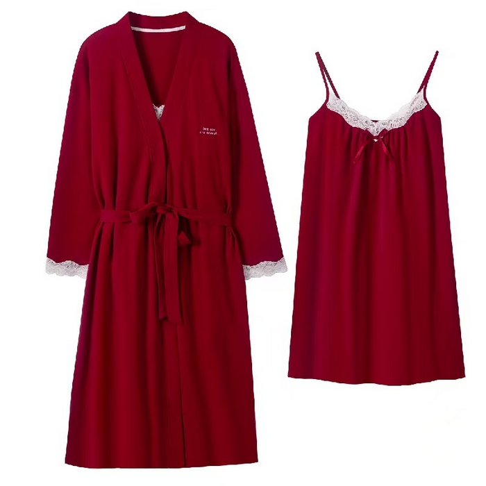 91家纺网 家纺一手货源 找家纺 （总）洛兰沙家居馆【只代发】【只代发】 拉架棉婚庆睡袍家居服