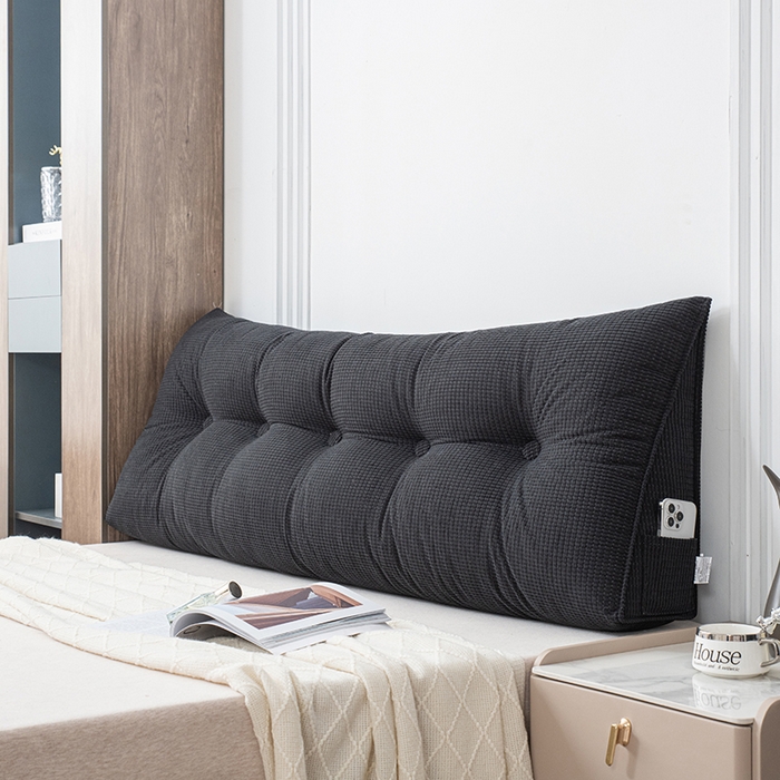 91家纺网 家纺一手货源 找家纺 美达人 2025新款玉米绒三角靠垫 星云黑-玉米绒