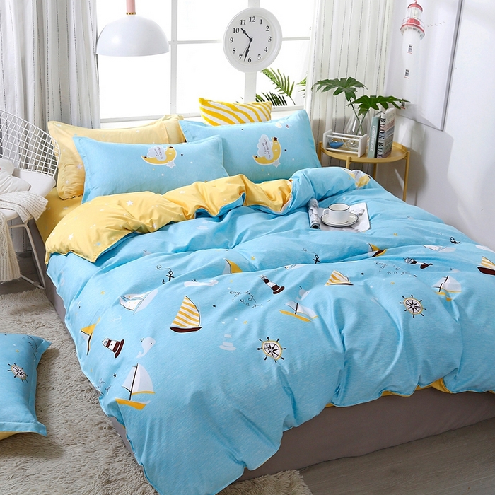 91家纺网 家纺一手货源 找家纺 梦卓家纺 2025新款亲肤芦荟棉单被套 海洋之旅