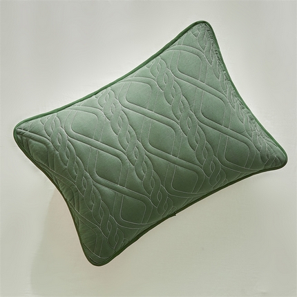 温宁家纺 2025新款枕套 菱形格绿色