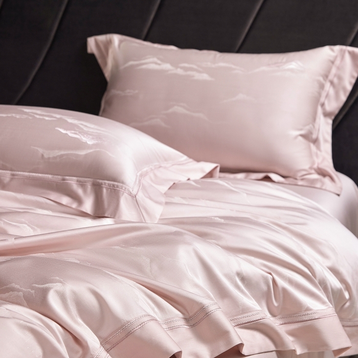 91家纺网 家纺一手货源 找家纺 （总）榻尚家居 2025新款天丝棉提花加绣花工艺款床品四件套-山岚夏梦