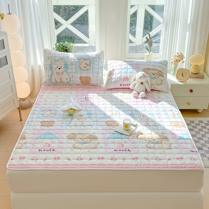 91家纺网 家纺一手货源 找家纺 （总）鸣升家纺 2025新款全棉印花床垫