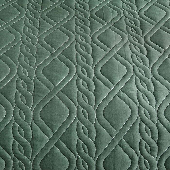 91家纺网 家纺一手货源 找家纺 温宁家纺 2025新款枕套 菱形格绿色