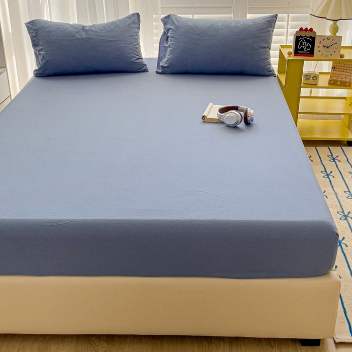 91家纺网 家纺一手货源 找家纺 仟人梦 2025新款纯色床笠 雾兰