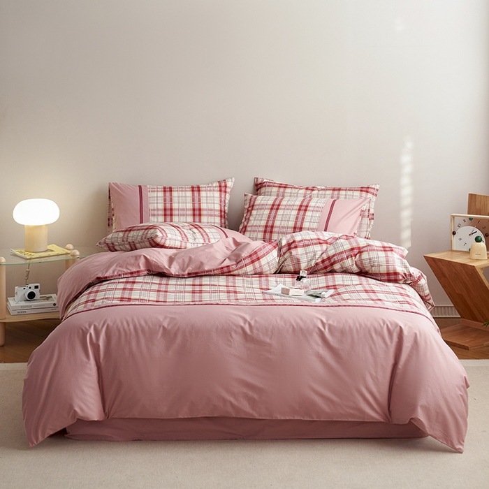 91家纺网 家纺一手货源 找家纺 安莱生活 2025新款全棉日式侘寂风条格系列四件套 梵羽