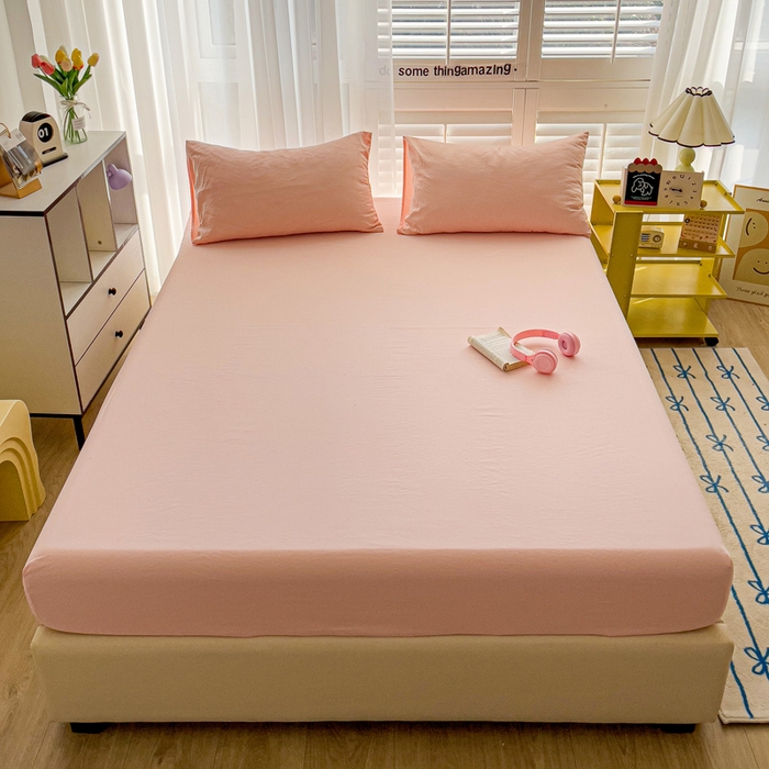 91家纺网 家纺一手货源 找家纺 仟人梦 2025新款纯色床笠 玉色