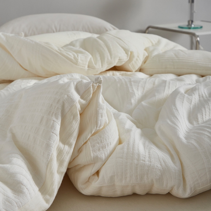 91家纺网 家纺一手货源 找家纺 （总）良品汇馆 波浪回纹款A类日式无印提花大豆纤维被芯良品柔软被子纯色暗纹被四季被冬被