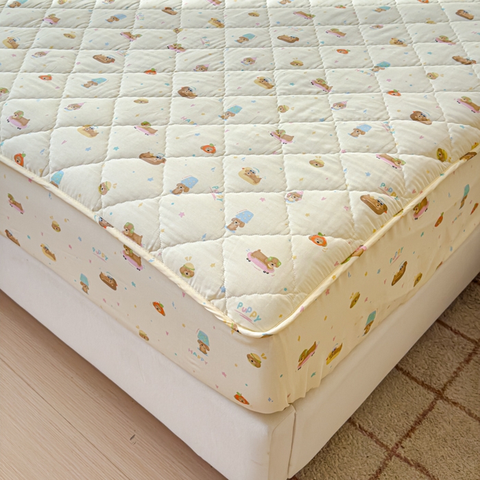 91家纺网 家纺一手货源 找家纺 U品汇 2025新款A类全棉夹棉防水床笠床罩单件隔尿透气床垫加厚防尘可水洗保护套 狗狗乐园