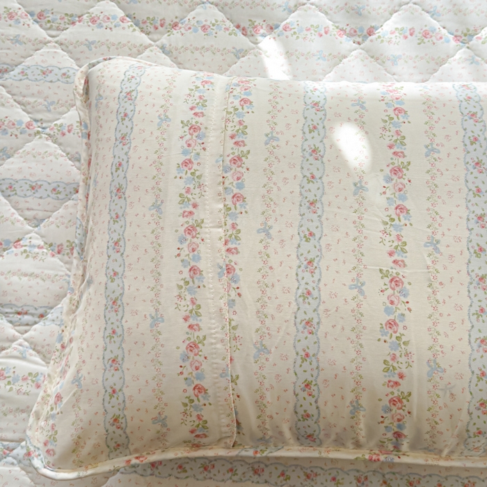 91家纺网 家纺一手货源 找家纺 U品汇 2025新款A类全棉夹棉防水床笠床罩单件隔尿透气床垫加厚防尘可水洗保护套 轻悠花梦