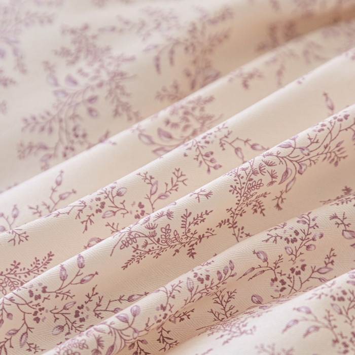 91家纺网 家纺一手货源 找家纺 棉乐町家居 2025新款全棉小清新人字纹四件套 罗兰之恋