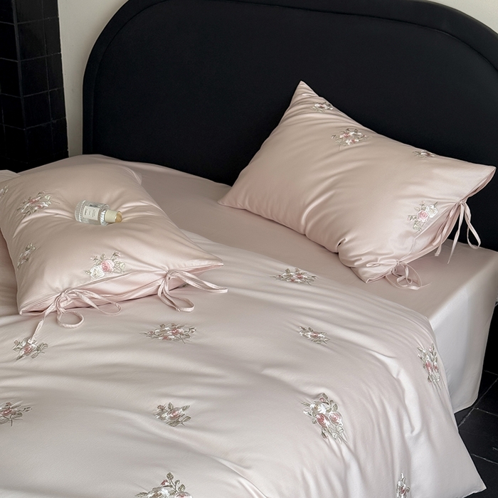 91家纺网 家纺一手货源 找家纺 （总）鹿班家居 2025春夏款100S长绒棉精密刺绣-玫瑰甜心【标准会员-20元】