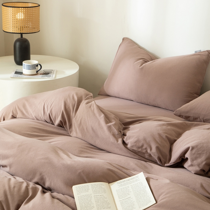 91家纺网 家纺一手货源 找家纺 梦可莱家居 2025春夏新品全棉针织棉纯色系列 蔷薇