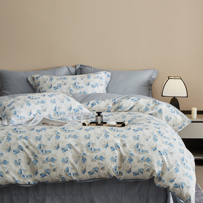 91家纺网 家纺一手货源 找家纺 顾家家居 2025新款莱塞尔兰精天丝印花四件套 玥瑶