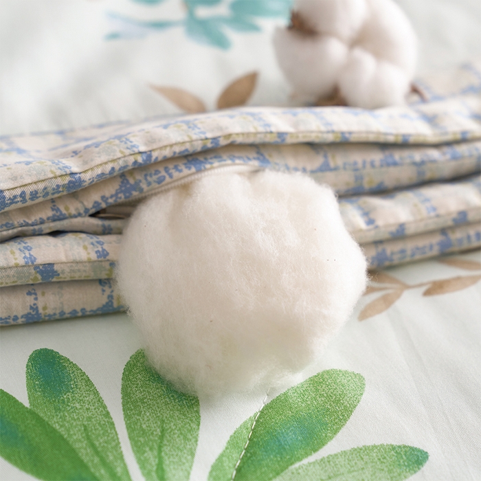 91家纺网 家纺一手货源 找家纺 羽梦家纺 2025新款新疆棉花全棉夏凉被被子被芯 山茶花开绿