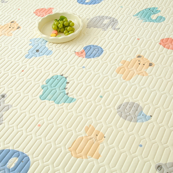 91家纺网 家纺一手货源 找家纺 伊人坊 2025新款A类凉感丝乳胶床笠凉席三件套-花边款 花边-动物园