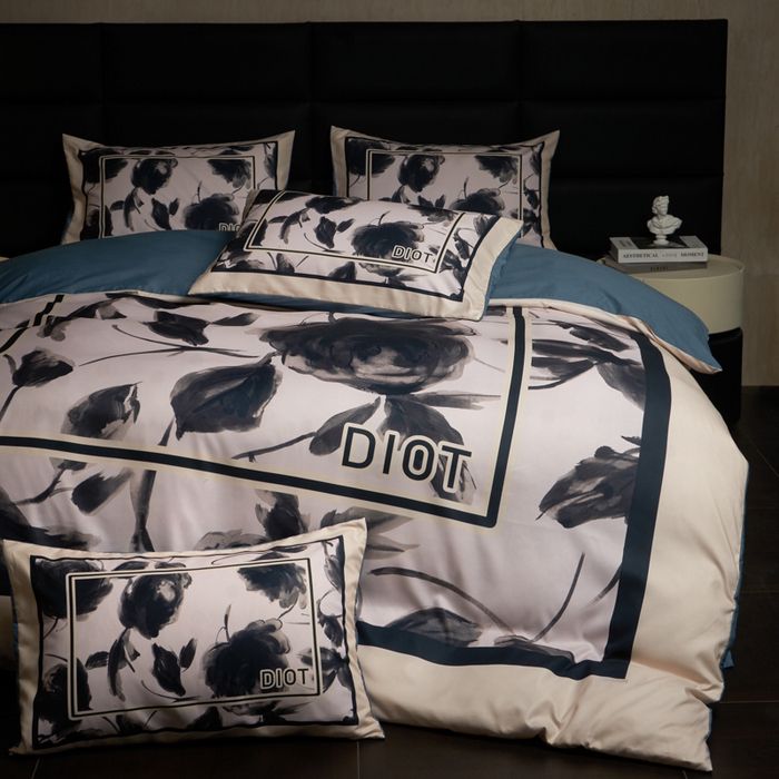 91家纺网 家纺一手货源 找家纺 花沐 2025新款轻奢潮牌亲肤棉纯棉四件套 美迪