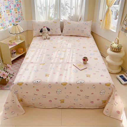 91家纺网 家纺一手货源 找家纺 （总）名兮-2025新款全棉双层纱床单