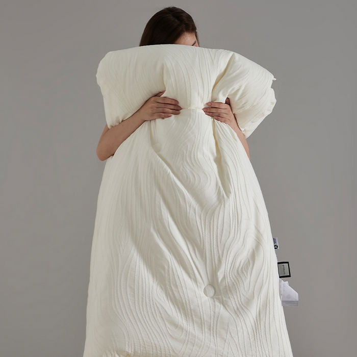 91家纺网 家纺一手货源 找家纺 （总）良品汇馆 波浪回纹款A类日式无印提花大豆纤维被芯良品柔软被子纯色暗纹被四季被冬被