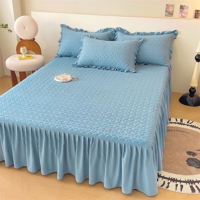 91家纺网 家纺一手货源 找家纺 （总）屹成家纺 2024新款水洗棉床笠款床裙花语系列