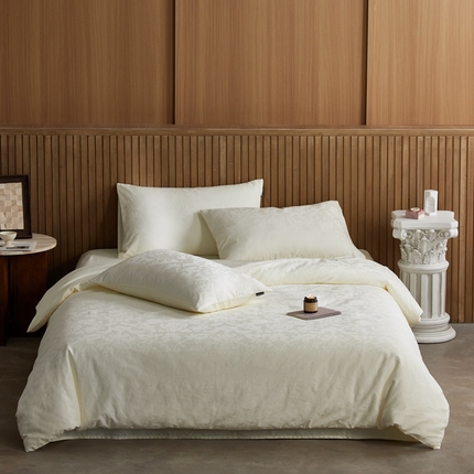 安莱生活 2025全棉浮雕提花四件套-科林斯系列 科林斯-象牙白