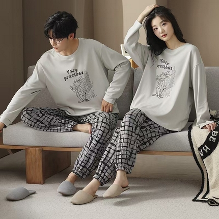 91家纺网 家纺一手货源 找家纺 （总）洛兰沙家居馆【只代发】【只代发】 纯棉情侣翻领睡袍