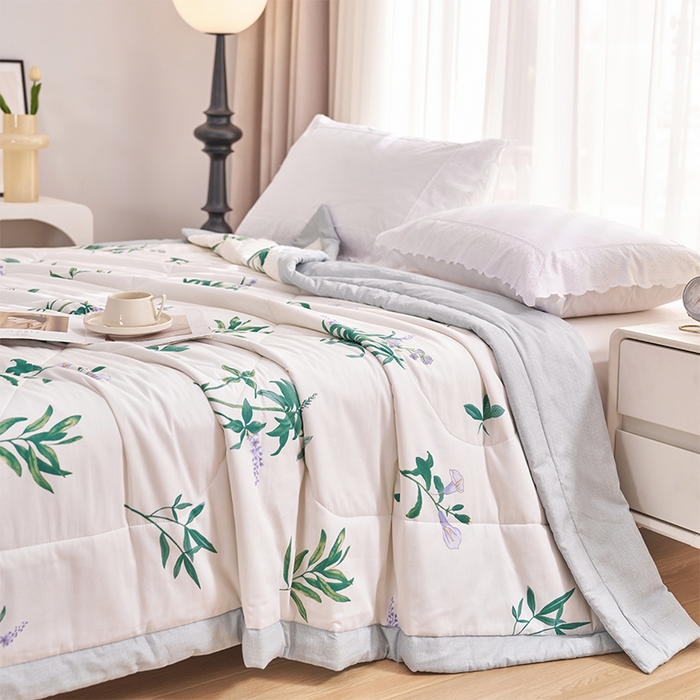 91家纺网 家纺一手货源 找家纺 羽梦家纺 2025新款新疆棉花全棉夏凉被被子被芯 梦境幽蓝