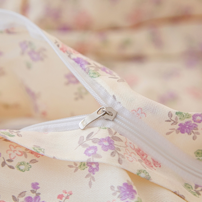 91家纺网 家纺一手货源 找家纺 棉乐町家居 2025新款全棉小清新人字纹四件套 万朵花