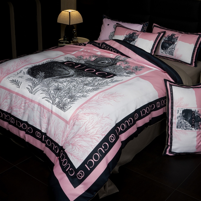 91家纺网 家纺一手货源 找家纺 花沐 2025新款轻奢潮牌亲肤棉纯棉四件套 熙兔